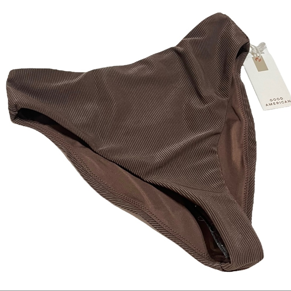 NWT Good Waist Rib Bikini Bottoms Chocolate Sz 0